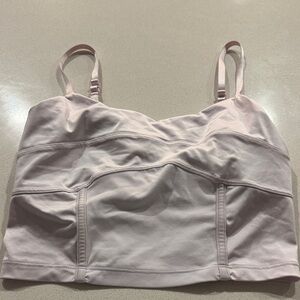Lululemon Athletica Soft Pink workout top with option for cups. Size 4